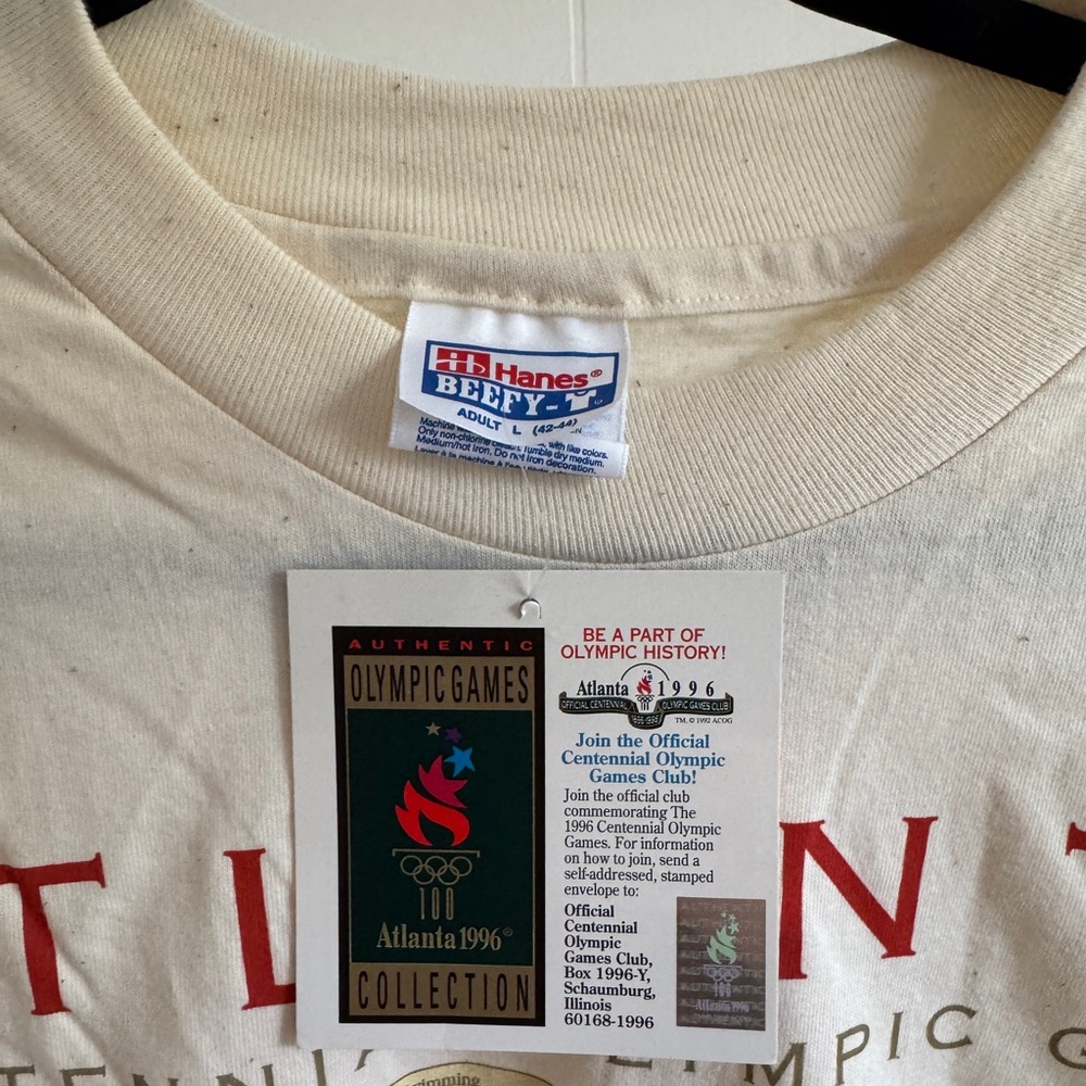 Hanes Cream Atlanta Olympic Games T-Shirt - Picture 3 of 3